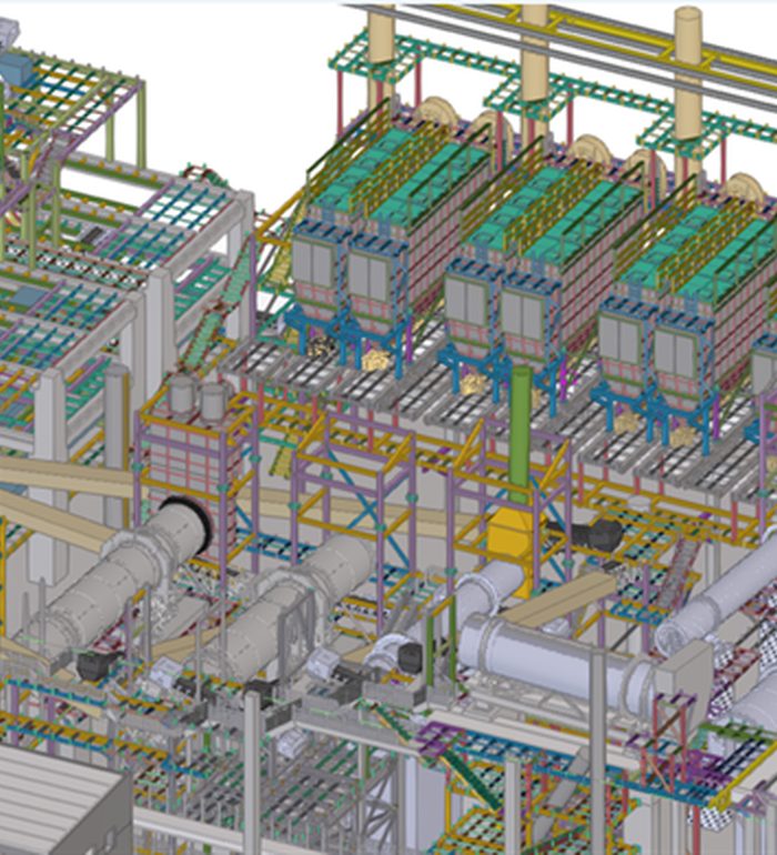 Modelado 3D de una planta industrial en la oficina técnica